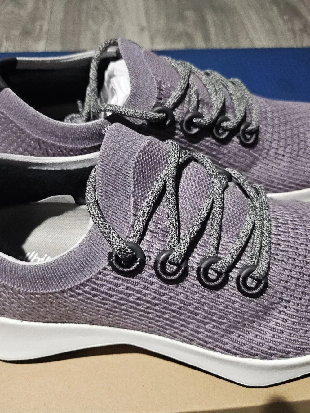 allbirds Men’s Lavender Knit Sneakers with White Soles